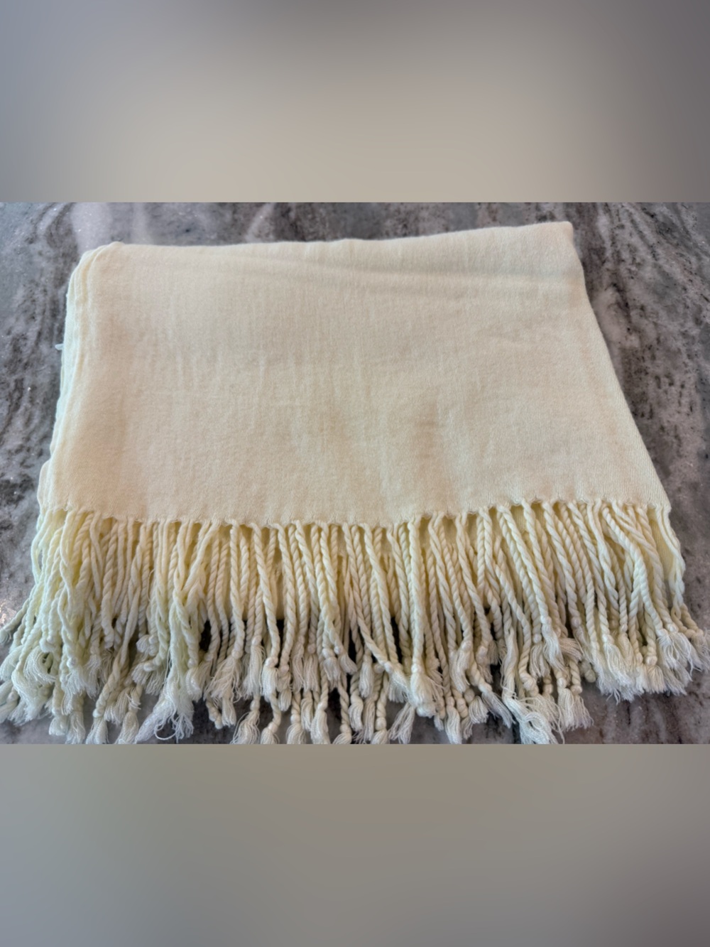 Classic Pale Yellow Fringe Wrap Scarf